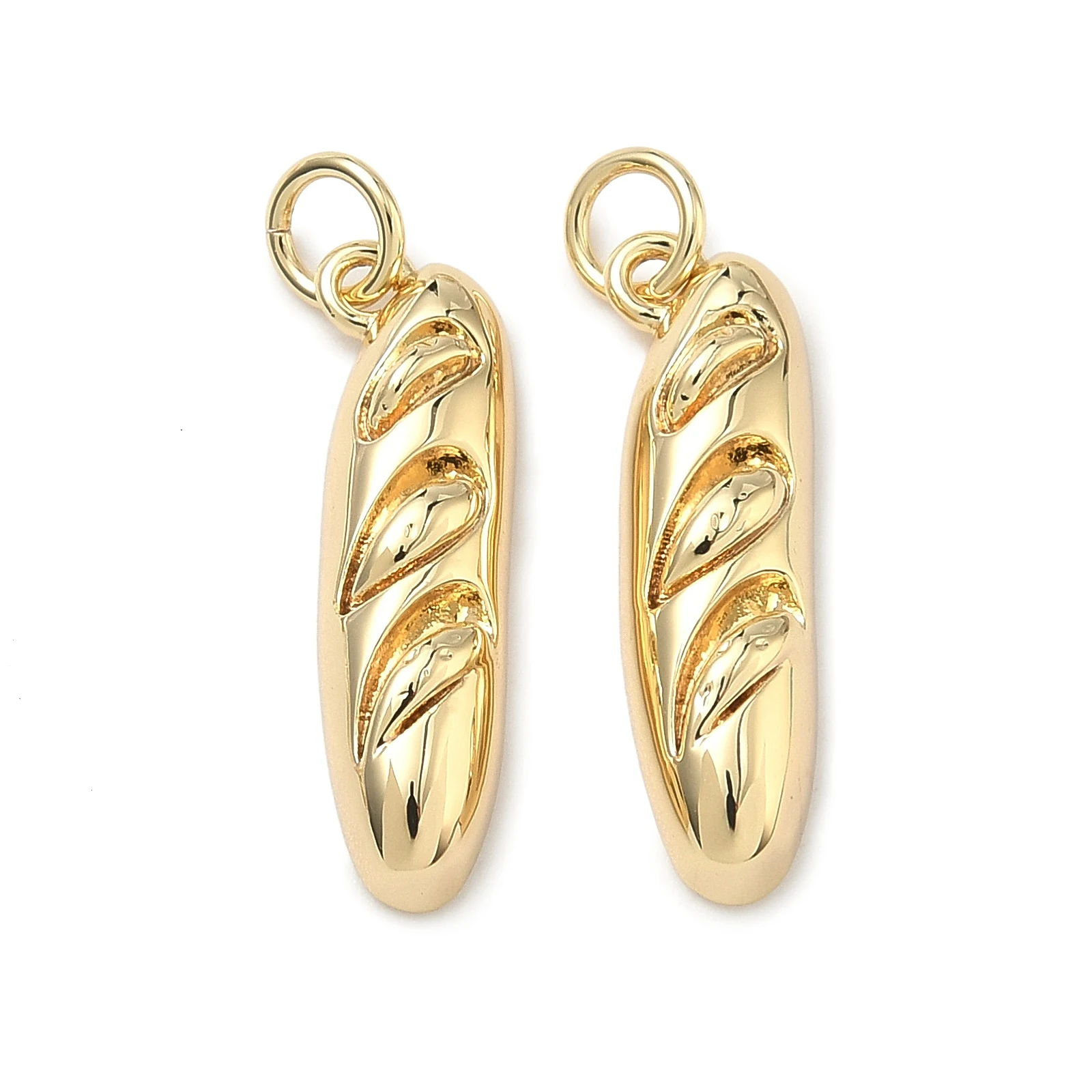 10Pc Cute Food Brass Pendants Bread Charms for Women DIY Jewelry Earring Necklace Bracelet Making Accessories Gifts 21x6x4mm