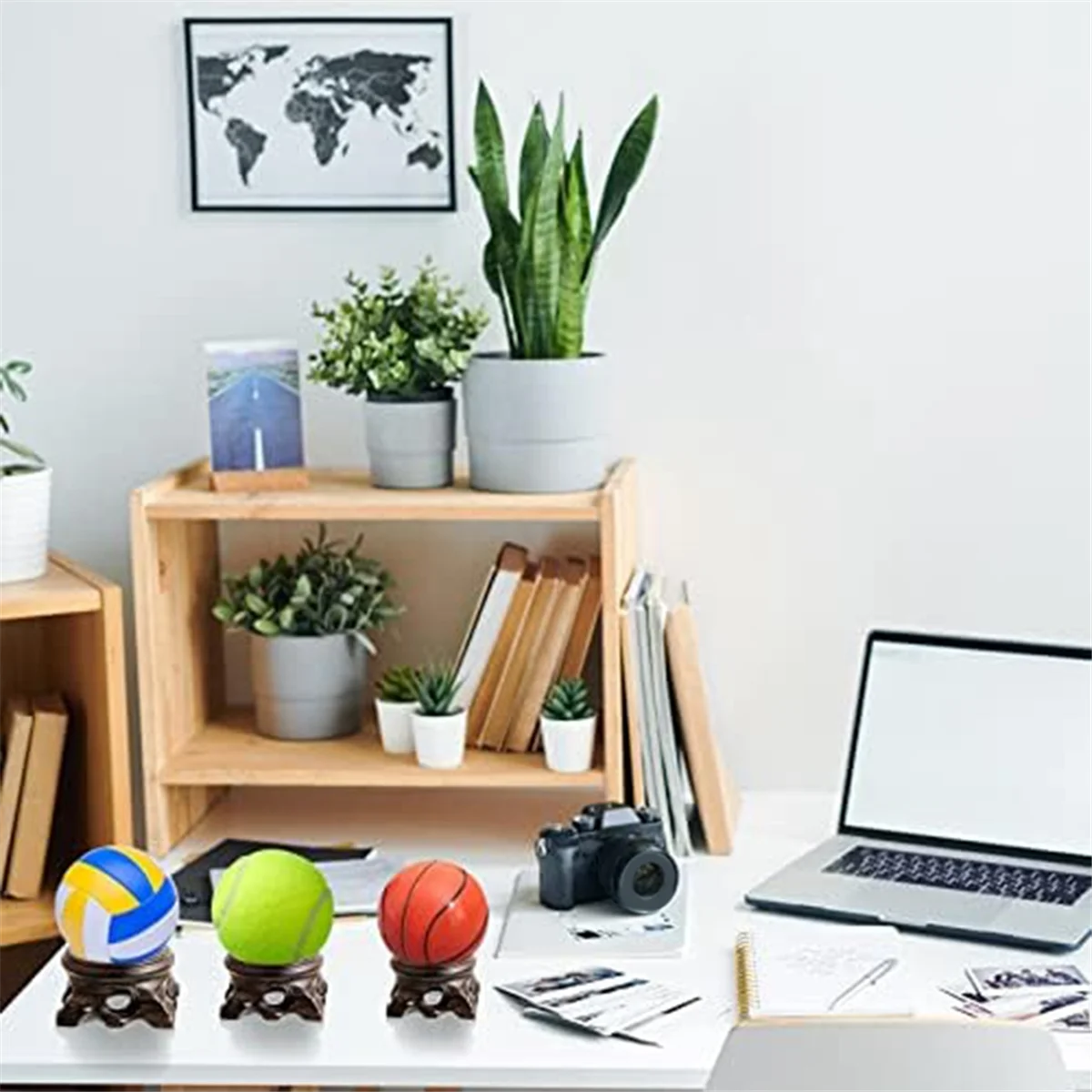 9 Pieces Mini Wooden Stand for Crystal Sphere Stand Wooden Display Stand Crystal Ball Stand Ball Holder for Rock Decor