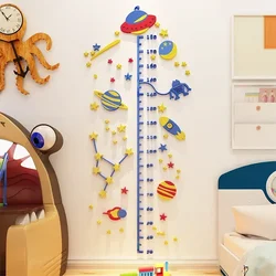 Kids Height Measure Wall Sticker UFO Rocket Monkey Height Charts Wall Sticker Nursey Decor Wallpaper Children Bedroom Decoration