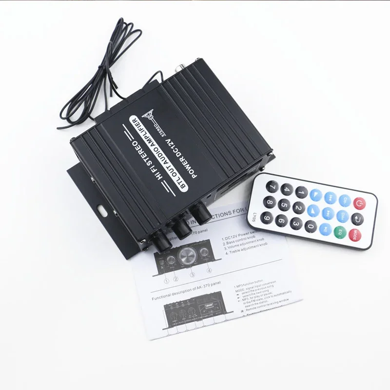 AK370 40 واط المنزل سيارة السلطة مكبر للصوت تيار مستمر 12 فولت 2 قناة BT 5.0 الصوت الرقمي مضخم صوت ستيريو Hifi السلطة مكبر للصوت AK-370