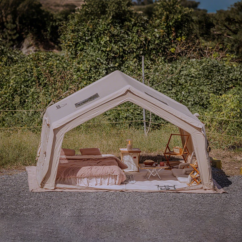 

Надувная палатка 10.0 Air Tent - бежевая, из хлопковой ткани, портативная, простая в установке, роскошная, большая, для кемпинга на природе, семейная.