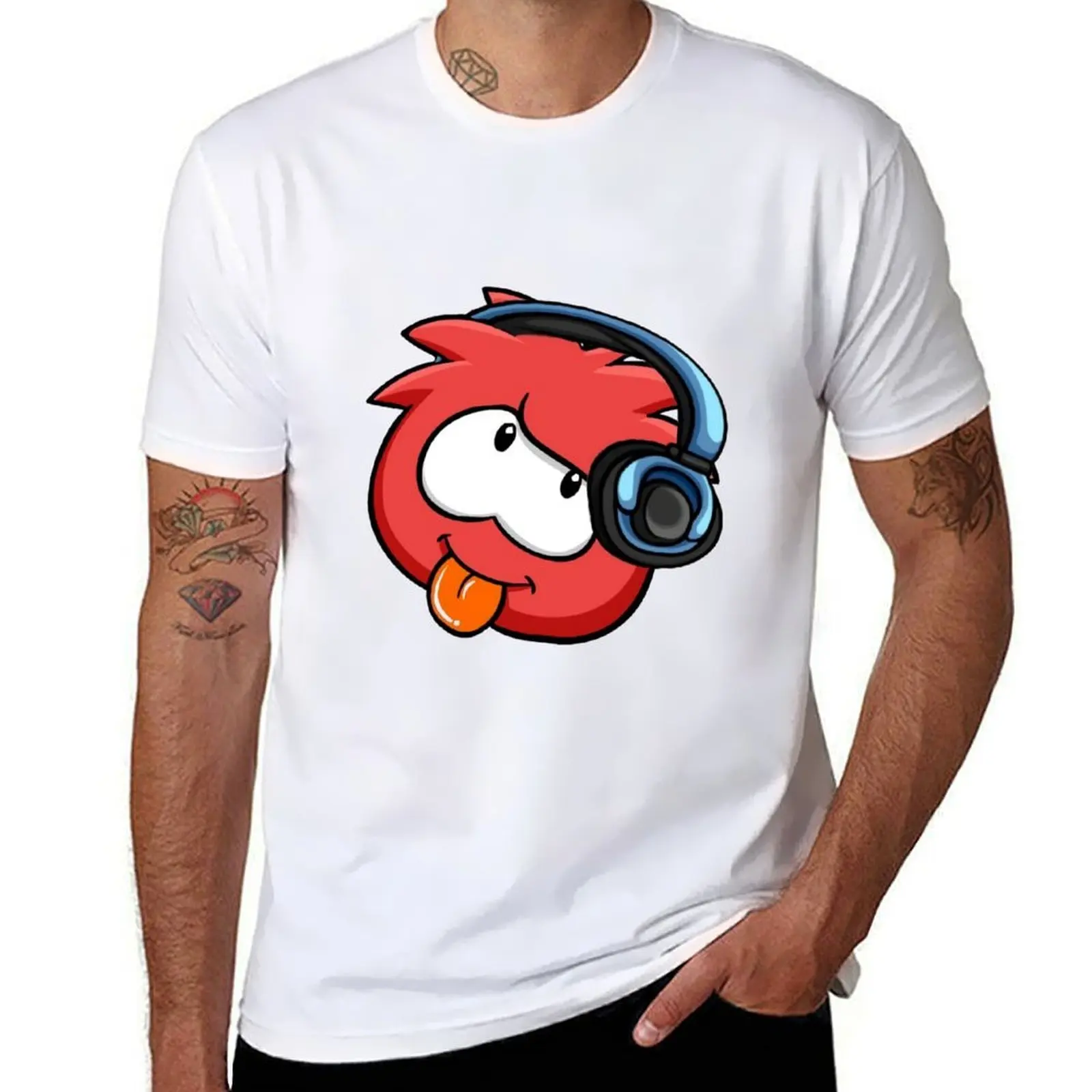 

Red puffle T-Shirt t shirts for man slim fit essential t shirt T-Shirt