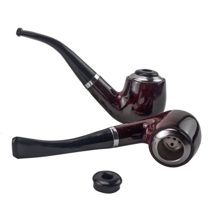 Ebony Wood Pipes for Smoking Bent Type Pipe Accessory Carving Pipes Smoke Tobacco Cigarette Acrylic Holder Oil Burner Pipe