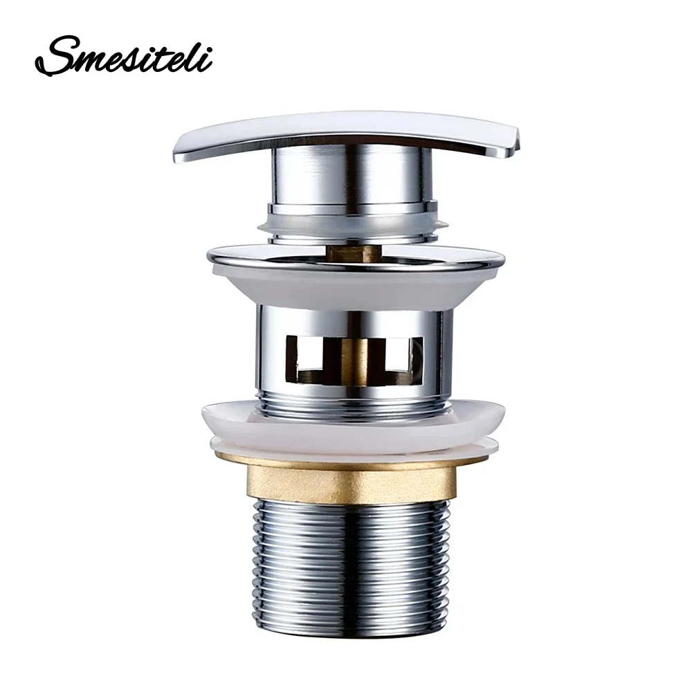 

Smesiteli Chrome Gold Black Brass Basin Sink Pop-Up Drainage Square Antifouling Easy To Clean Kitchen Pipe Bathroom Accessories