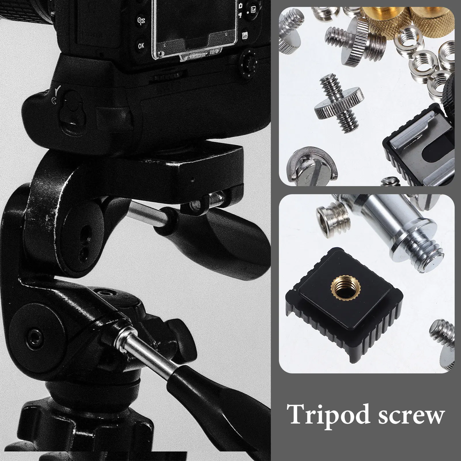 

1Set Tripod Screw Camera Mount Adapter Alloy Durable Replacement Mount Parts Stable Use Tripod Screw Dual Ended Screws