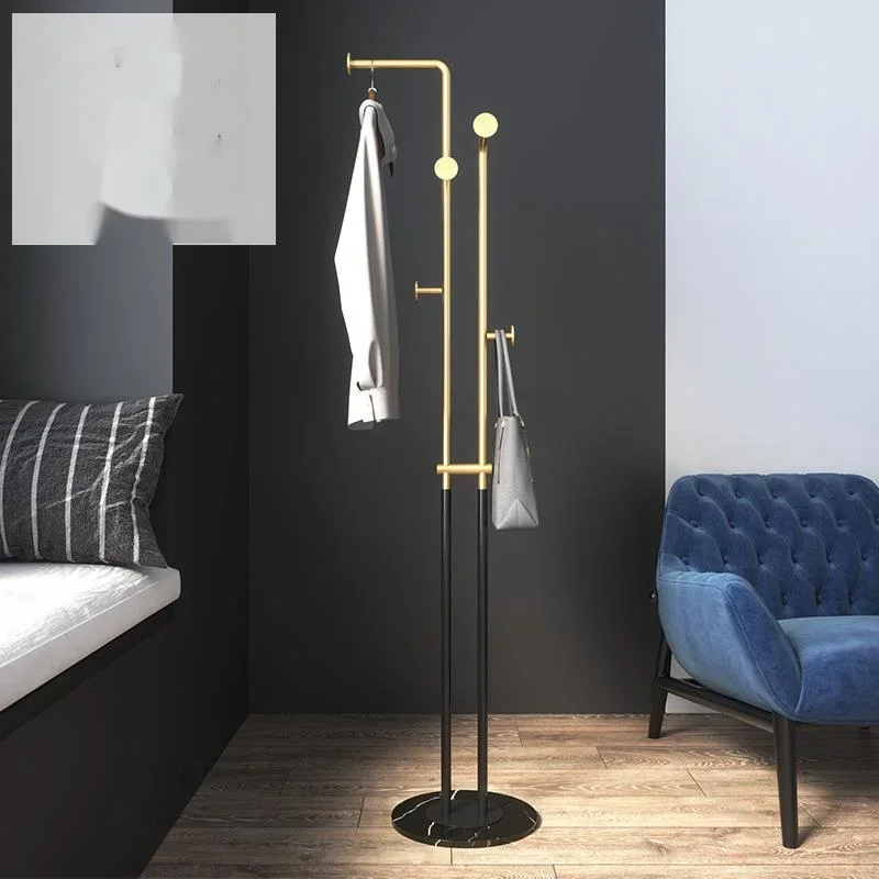 

Nordic Wind Double Tube Clothes And Hat Rack Furniture Home Bedroom Bedside Standing Coat Rack Porch Bag Coat Hanging Machine