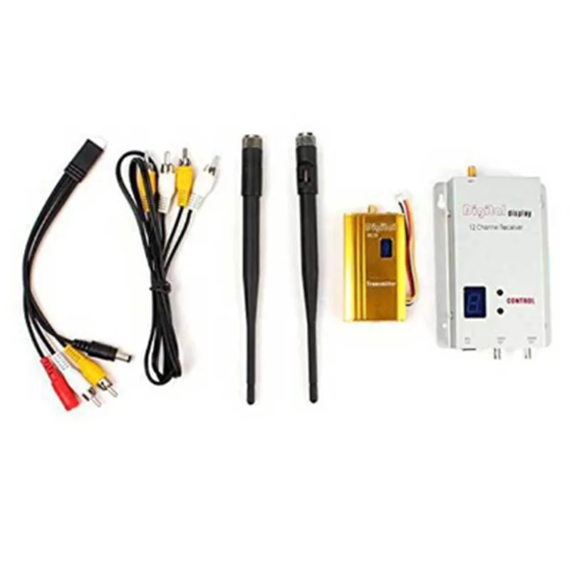 Nuevo FPV 1,2 Ghz 1,2G 8CH 1500Mw emisor AV inalámbrico TV Audio Video transmisor receptor Combo para QAV250 250 FPV RC(B)