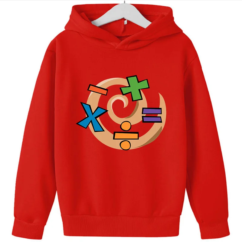 Hot Boys Girls Hoodie New Cartoon Mathematic Symbols Print Fashion Explosion Kids Clothes Girls Sweatshirts Sweater Clothes +-x=