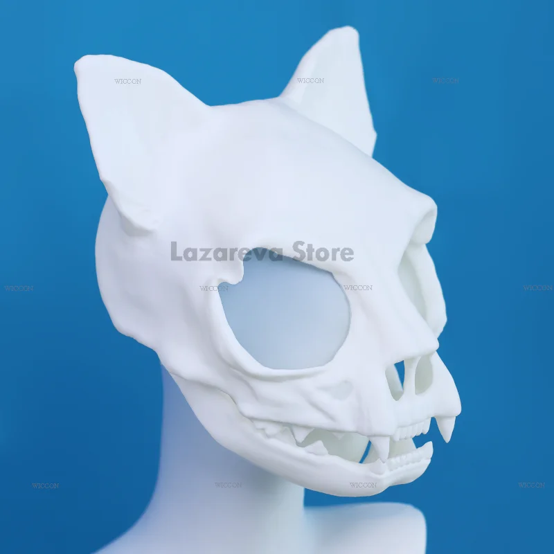 Realistisch Dier Fursuit Kat Schedel Kigurumi Harige Hoofdmasker Harige Hoofd 3d Printkop Harige Capsule Fursuit Cosplay Headsets Prop