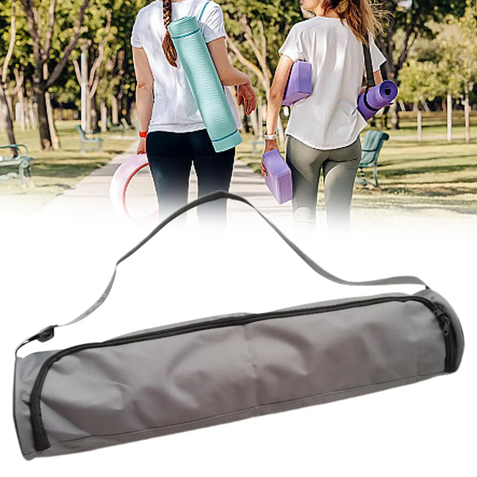 Saco de esteira de yoga à prova dwaterproof água com zíper com alça de transporte ajustável portátil saco de transporte de esteira de yoga para exercício fitness viagem praia ginásio