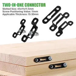 20pcs 2 in1 Invisible Wood Cabinet Connector Woodworking Metal Cupboard Hinge Assembly Furniture Bracket Recessed Screw Fastener