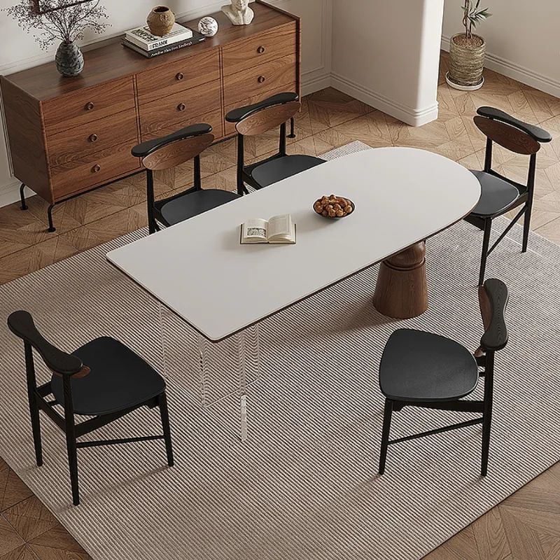 Mesa y silla semiredonda para el hogar, moderno, simple, apartamento pequeño, 2024