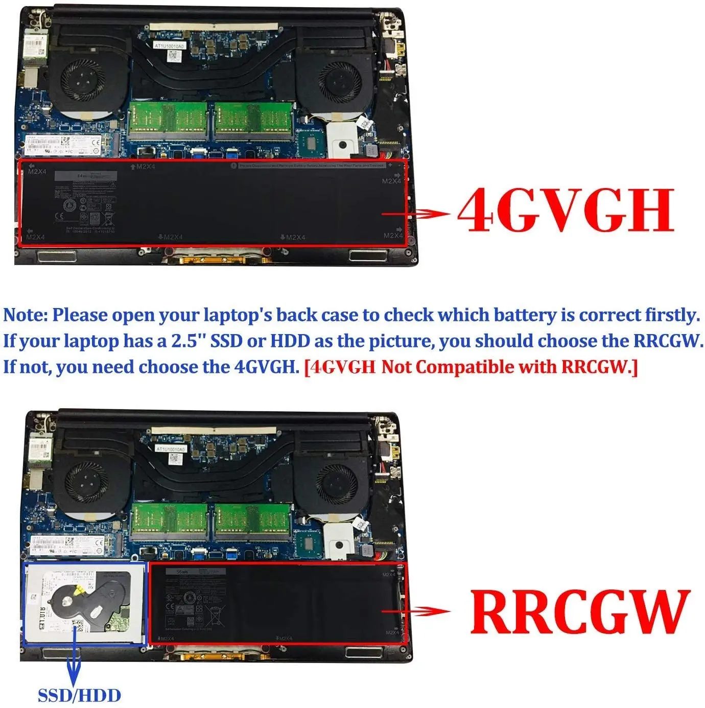Nueva RRCGW batería de repuesto Compatible con Dell XPS 15 9550 Dell Precision 5510 RRCGW M7R96 62MJV [11,4 V 56Wh]