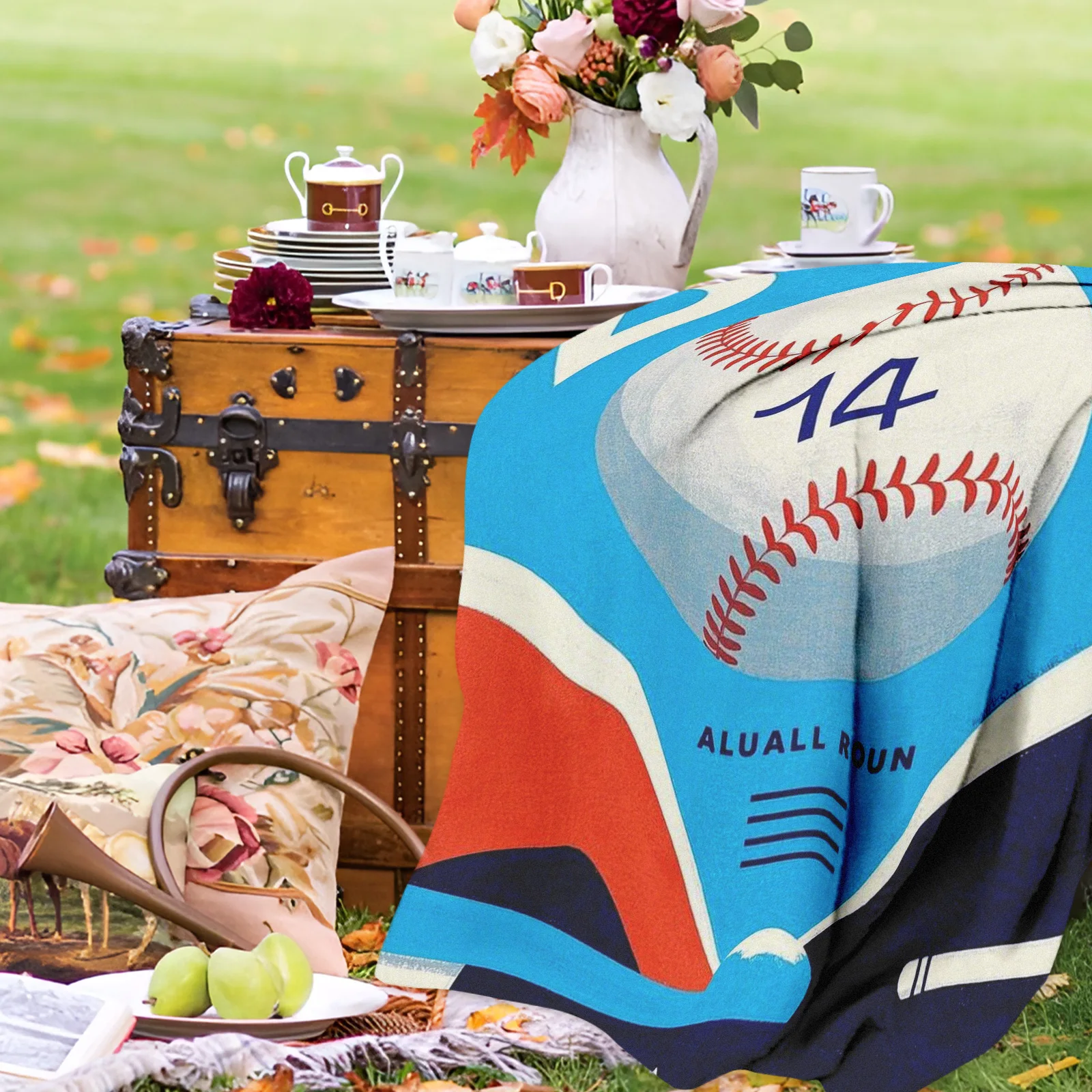 Couverture extérieure de Baseball de bande dessinée avec la conception de texte pour le pique-nique de Camping et les aventures de la nature avec