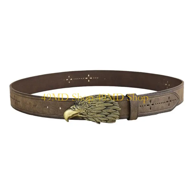 49MD Medieval Vintage Belt for Men Knight Belt Strap Embossed PU Leathers Engraved Belt for Decor Cosplays Costume Accessory