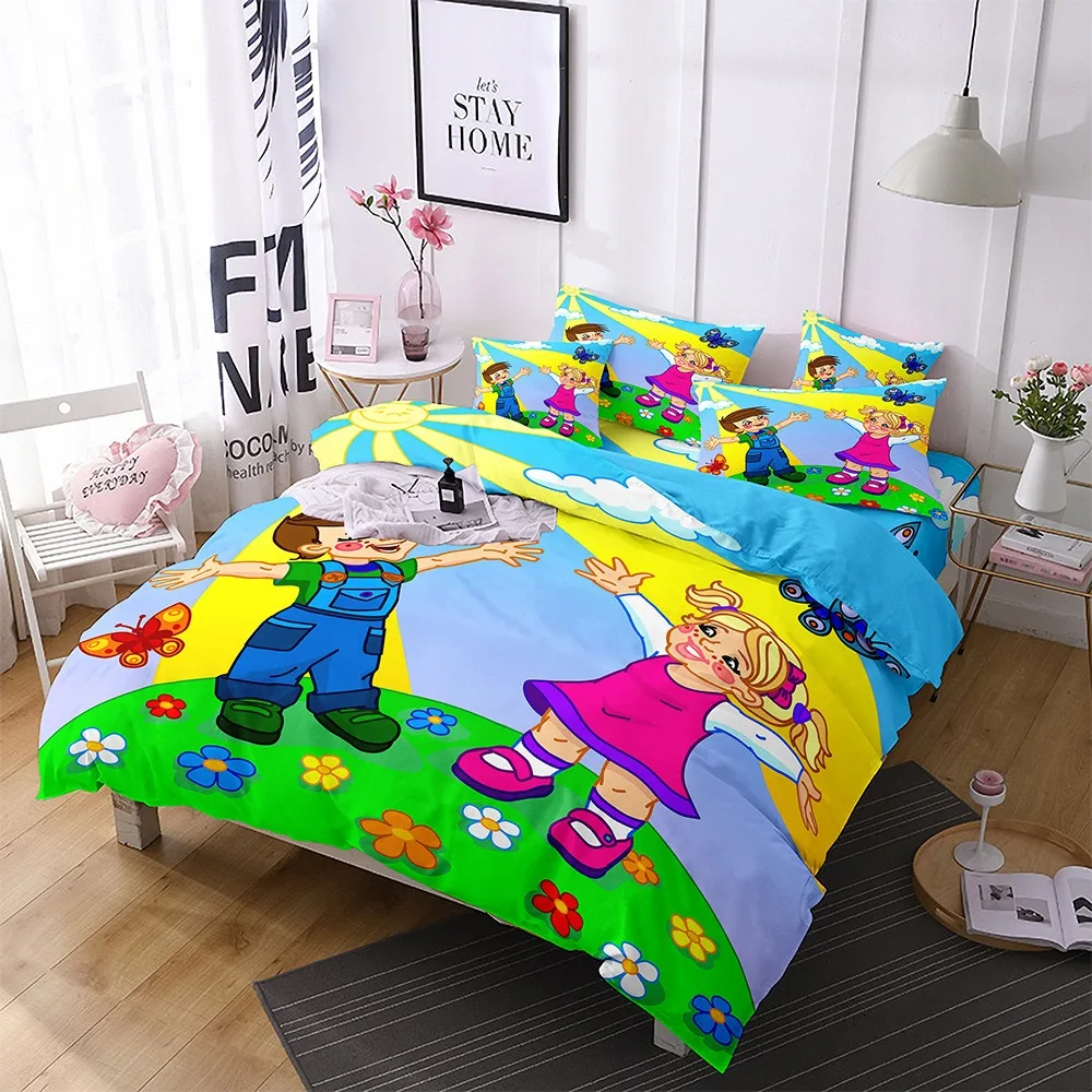3D Printed Kids Party topic Bedding Set for Boys Girls Duvet Cover Pillowcase Twin Queen King Full Single Double Sizes