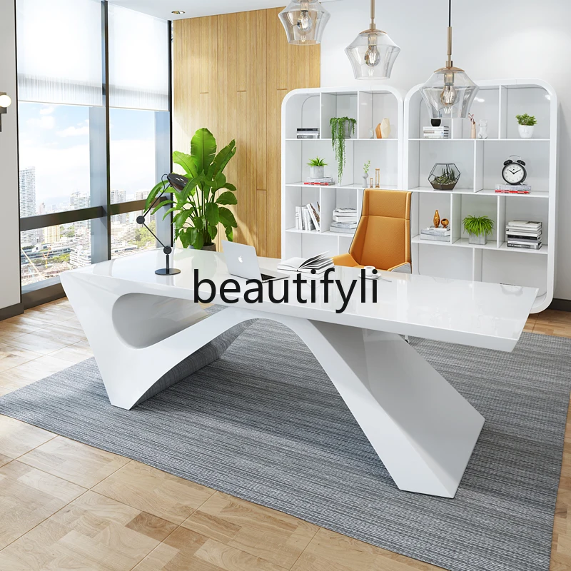 

Creative Styling White Painting Class Manager Computer Desk Simple Fashion Desk