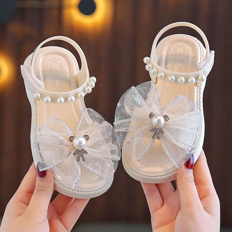 Girls sandals new fashion summer large child girls non-slip princess shoes little girl children soft soled beach shoes