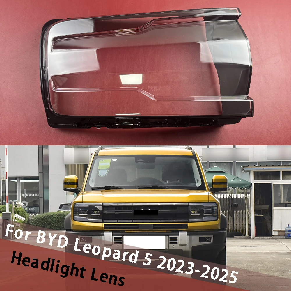 

For BYD Leopard 5 2023 2024 2025 Car Headlamp Cover Transparent Lamp Headlight Shell Lens Plexiglass Replace Original Lampshade