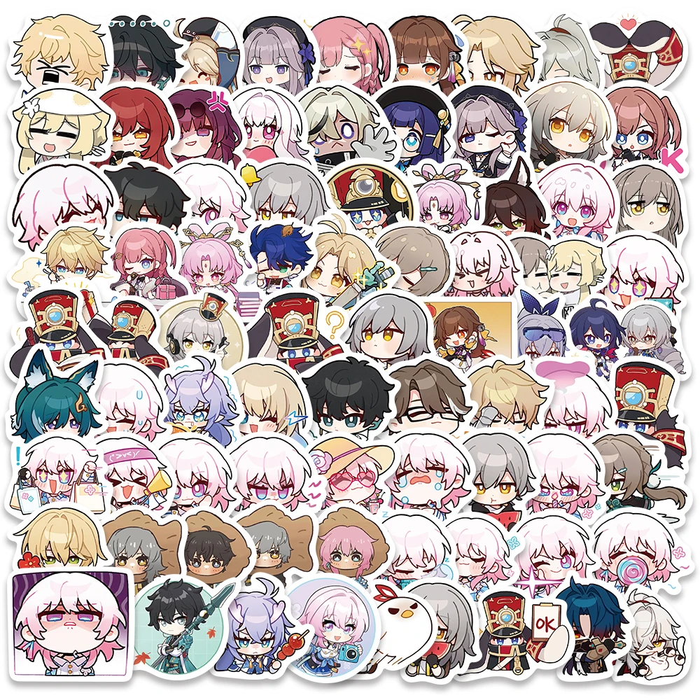 80 peças personagens engraçados do jogo de desenho animado Honkai: adesivos Star Rail para laptop, guitarra, telefone, bagagem, decalques grafite à prova d'água