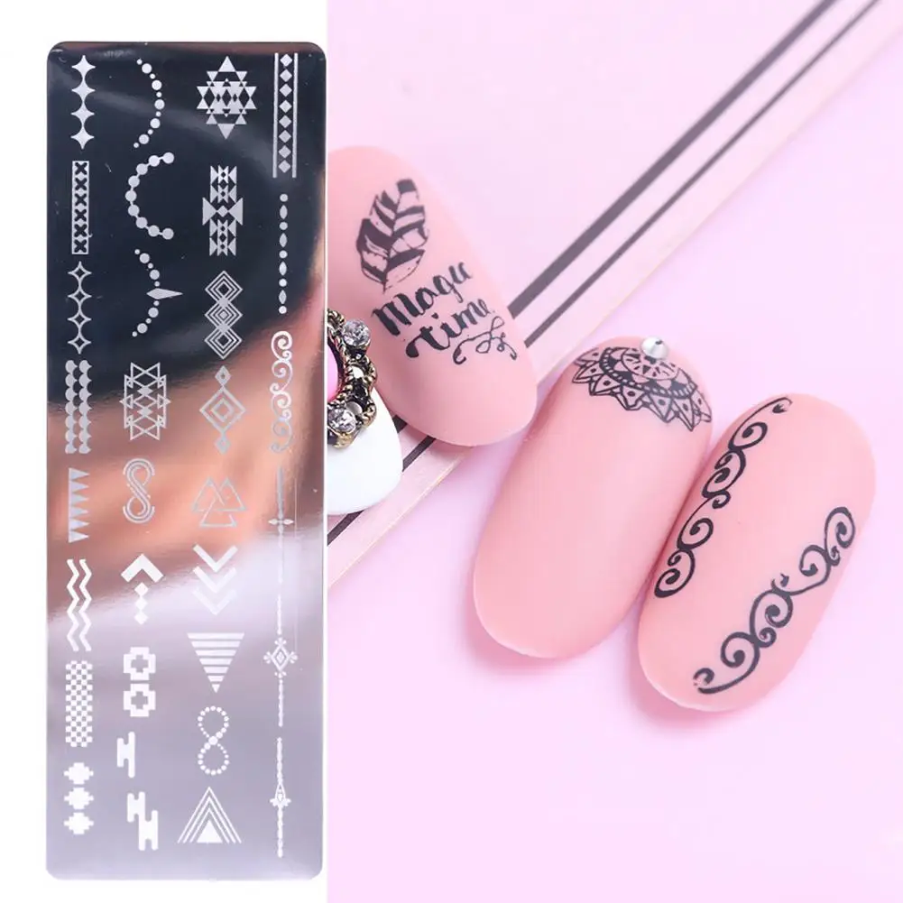 Versátil Prego Stamping Plates Set, Manicure Aço Inoxidável, Impressão Mold, DIY Template, Nail Tool for Girl