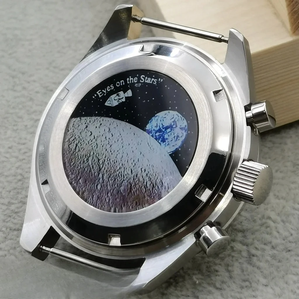 High Quality VK63 case 39.7mm moonswatch metal case chronograph case bezel,VK63 Fashion Business watch sealed back moon watch image 6