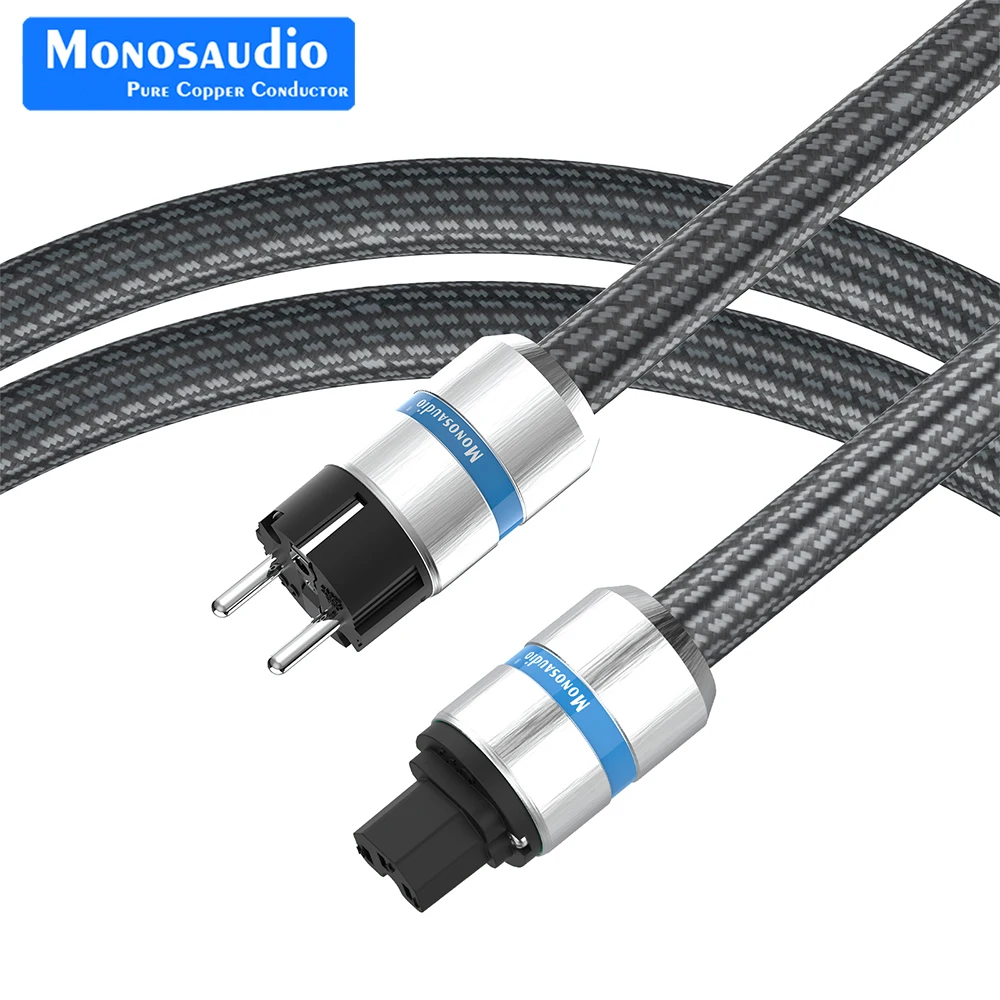 Monosaudio P902E6R 99.9998% Copper 5.5Square audio power cable EUR version AC Mains Power cord IEC power cord