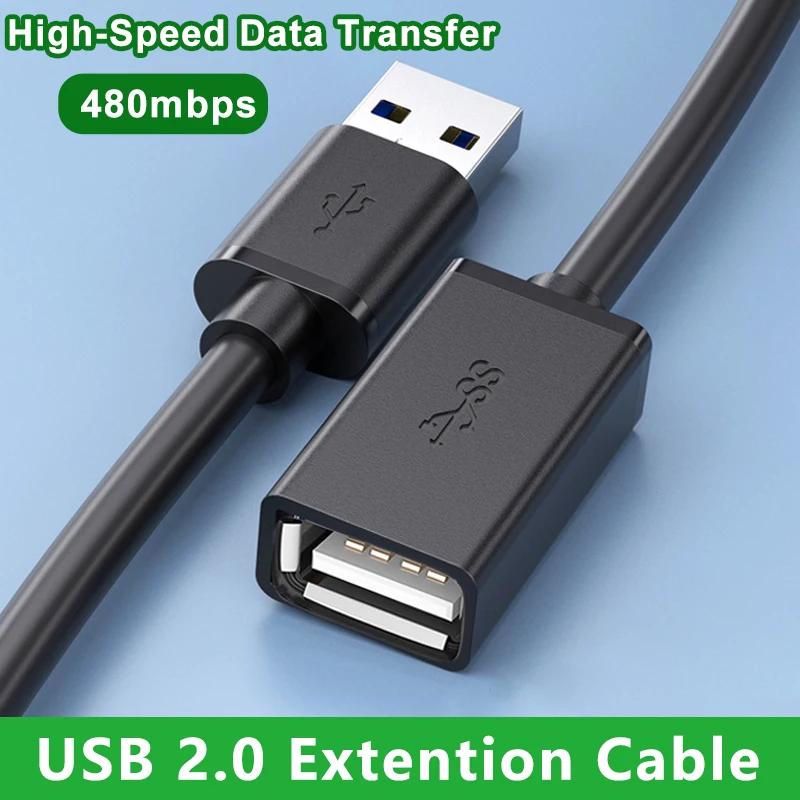 USB2.0 Extension Cable 480mbps Male to Female Data Sync Extend Connector Cord For Laptop PC Gamer Mouse Smart TV PS4 Hard Disk