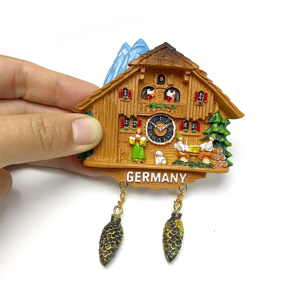 Cuckoo Clock Germany Resin Fridge Magnet - 3D stereoscopic home decoration fridge magnet, tourist souvenir, strong magnet