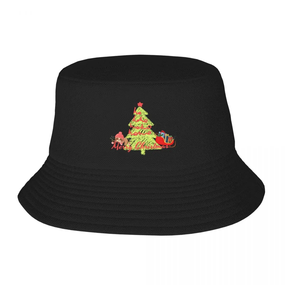 

Christmas tree vintage and Sloth Bucket Hat fashionable Rugby Hip Hop Golf Hat Man Hats For Women Men's