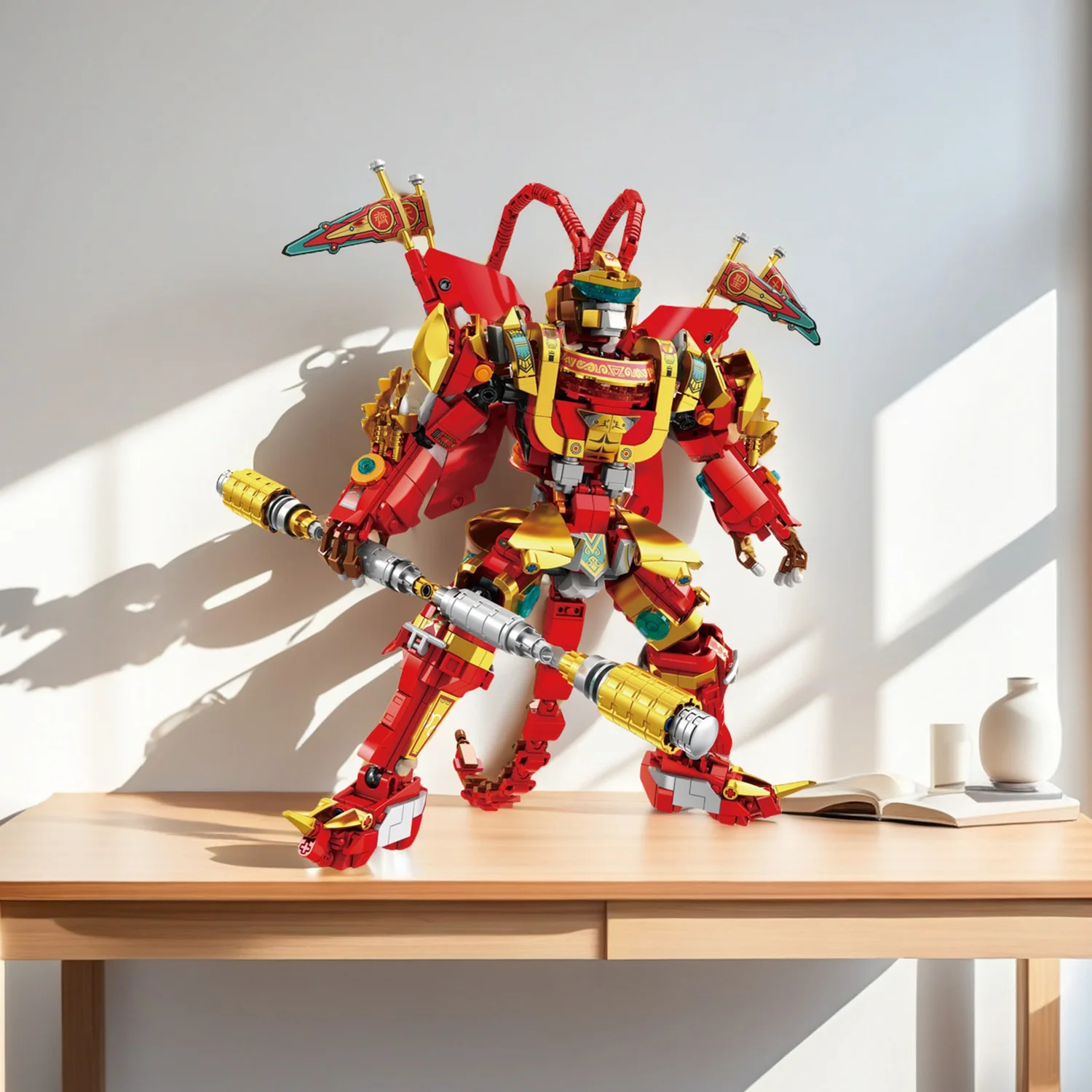 ตัวต่อโลหะชุบ 1122 ชิ้น รูปแบบลิงซุนหงอคง ของเล่นประกอบแบบตัวต่อ ชุดของเล่นตัวต่อสำหรับเด็ก ของตกแต่ง ของขวัญ