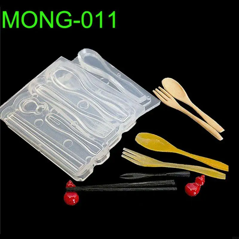 

400A Tableware Mold Silicone Chopsticks Spoons Forks Mold for Making Silicone Mold Living Room Craft Transparent Supplies