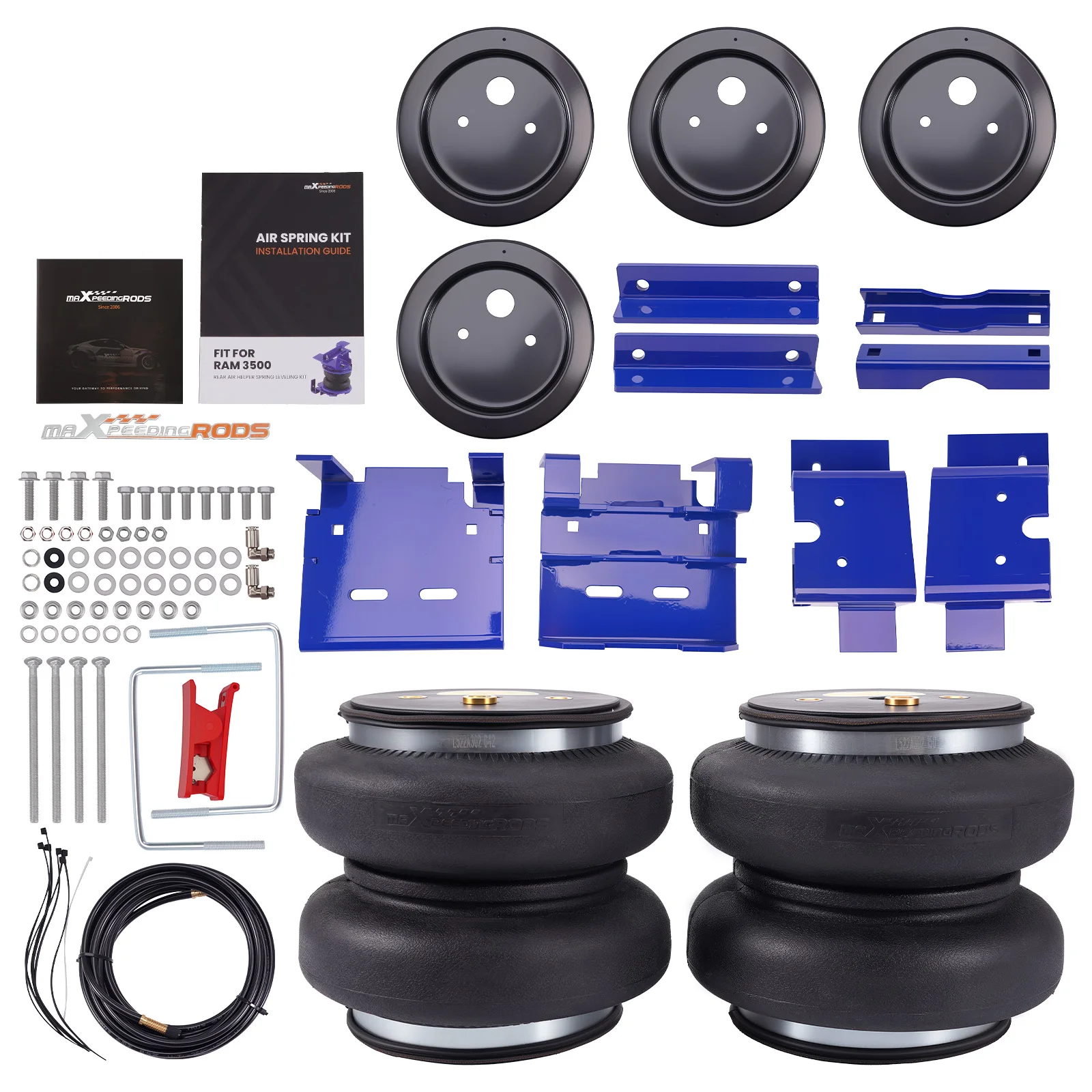 For Up To 7500lbs Heavy Duty Towing Air Bag Helper Spring Air Suspension Kit For Dodge Ram 3500 RWD/4WD 2019-2026