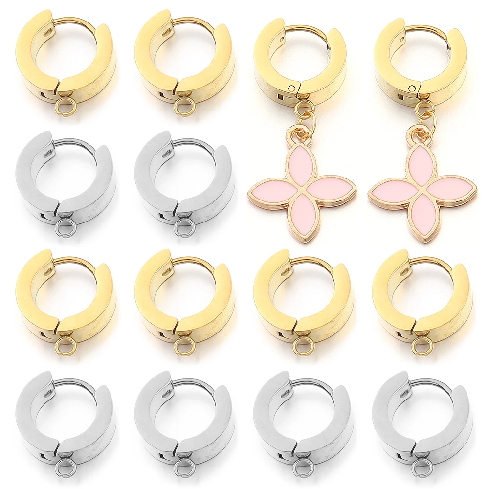 2pcs/lot No Fade Steel Titanium Earring Rings Korea Simple Earring Circle For Jewelry Making DIY Earring Accessories