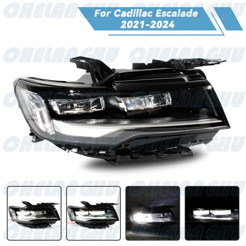 LED White HeadLight For Cadillac Escalade 2021 2022 2023 2024 Right Side Front HeadLamp DRL With LED Bulbs car accessories