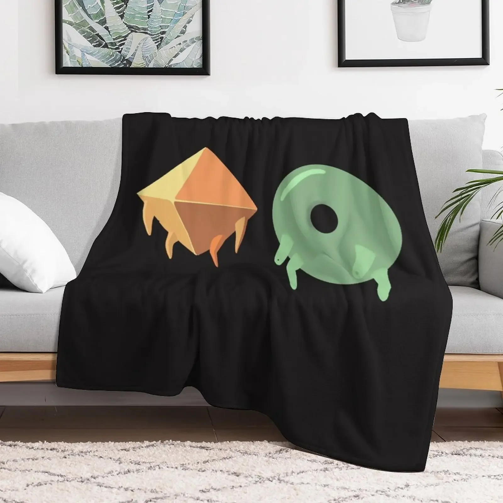 Slay The Spire Donu and Deca Sticker Throw Blanket Bed Fashionable Sofas Personalized Gift Flannel Blankets