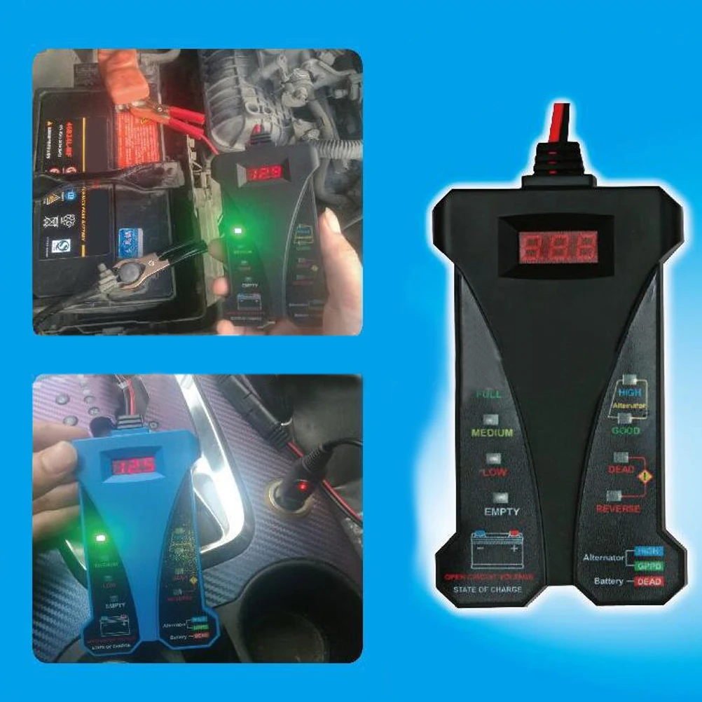 

12V Digital LED Digital Tester 12V Load Tester Indication Reverse Protection Vehicle Tools Parts Easy Use
