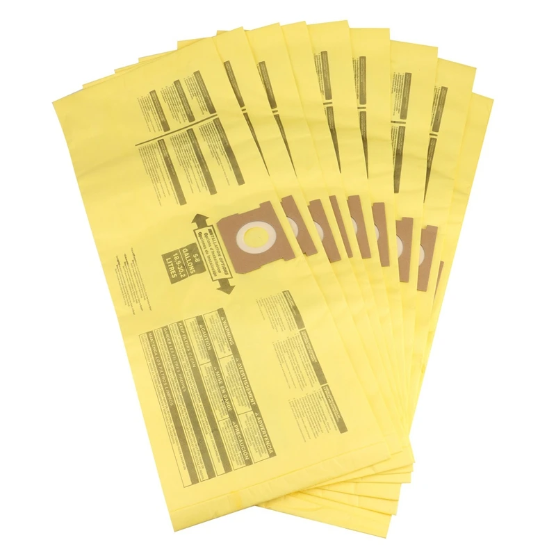 10 Pack Vacuum Dust Filter Bags For 5-8 Gallon Shop Vac Wet Dry Vacuum Cleaners, 90661 906-61 9066100 90671 906-71,Etc