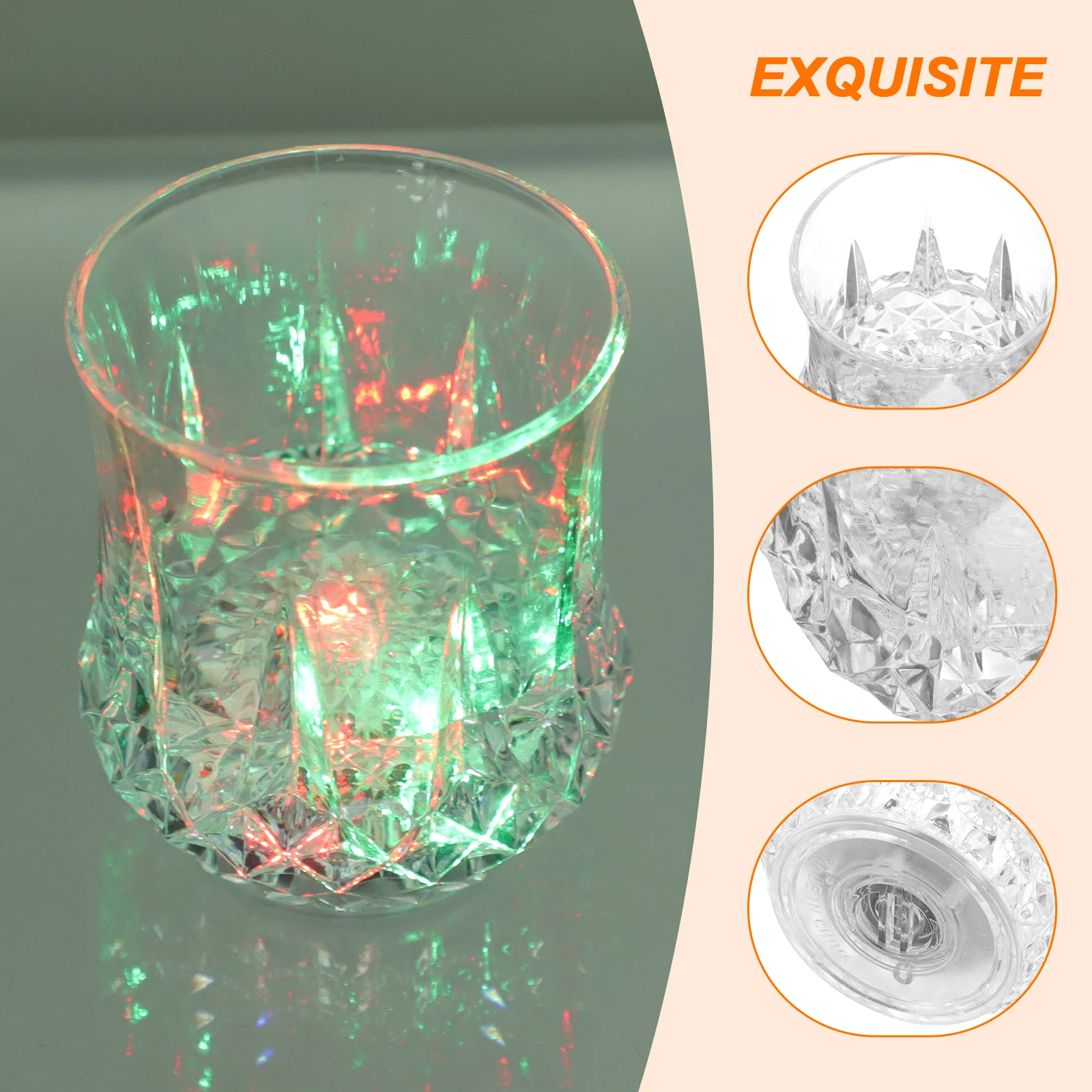 

4pcs Led Flash Wine Drinking Crystal Cups Pineapple Design Light Up Tumblers For Party Bar Festival Wedding Decoration Plastic