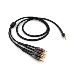 Shielded aux Input 3.5mm Output Splitter Stereo Audio Cable Out 3.5 Male to 4 RCA Male in Dual Speaker Cord 1 in 2 out