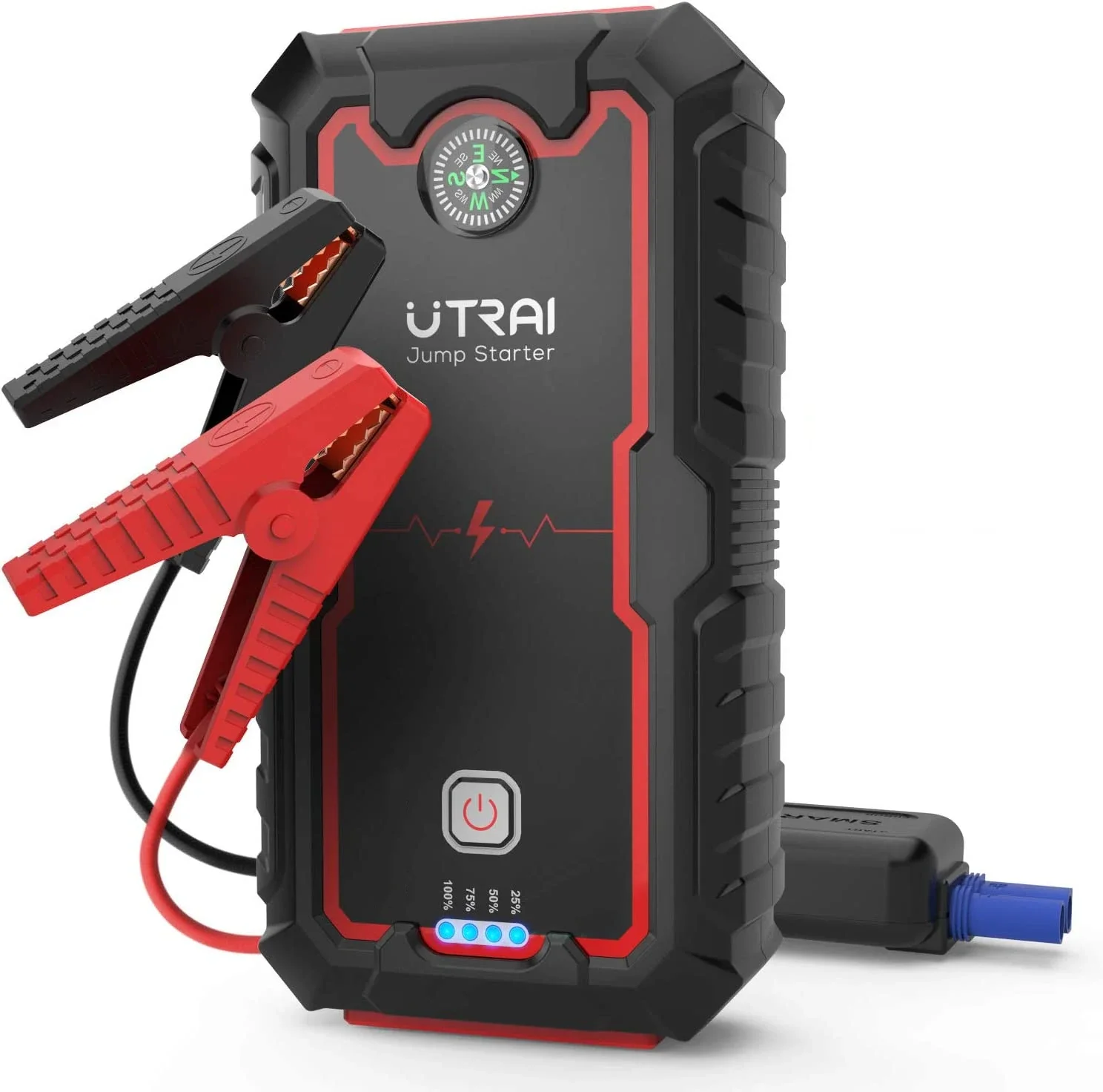 Utrai Car 12V Jump Starter Compact Charger Battery Booster Charger Starting Device with LED Flashlight Power Bank Jumpstart