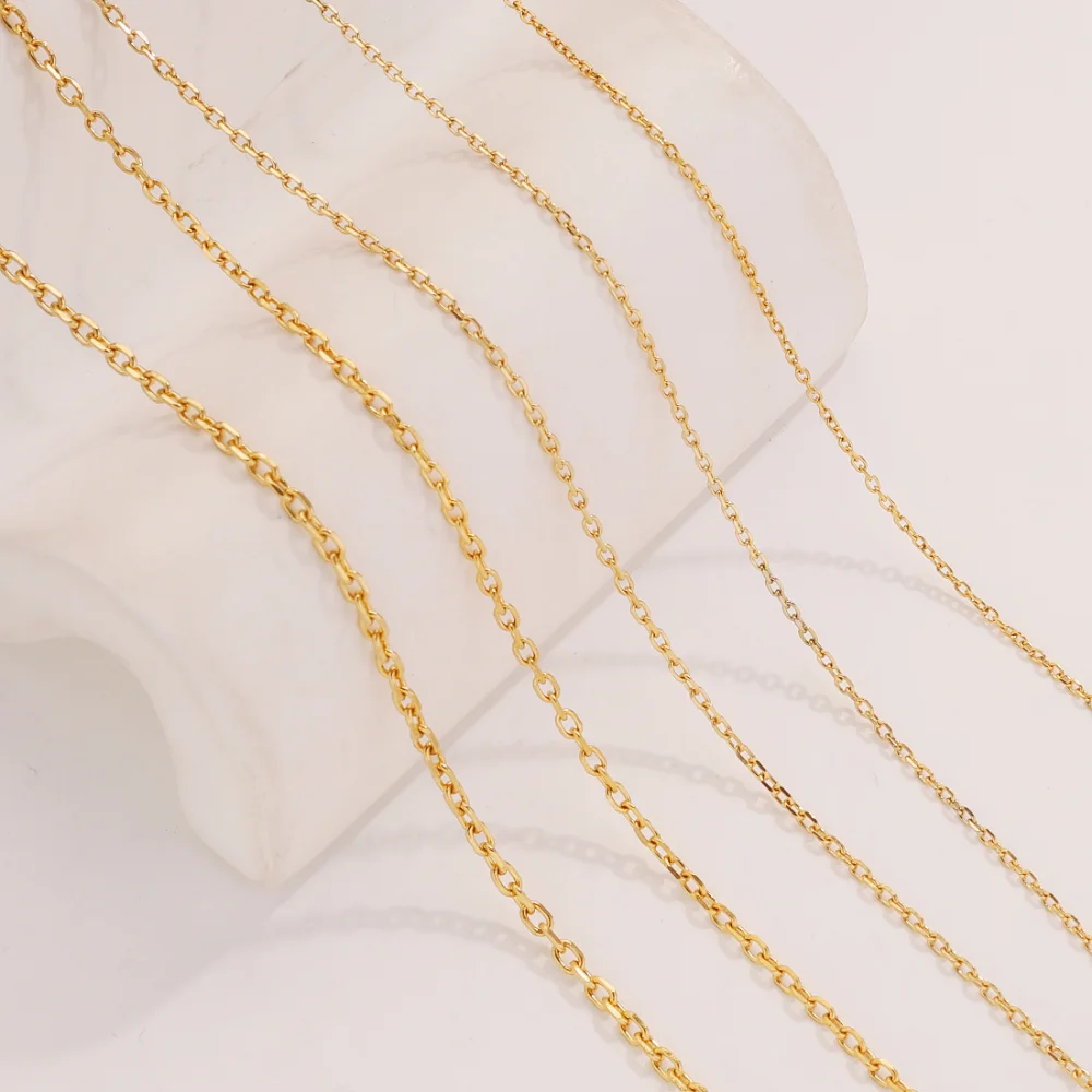 2m Stainless Steel Gold PVD Plated Corner Cable Chain Bulk Necklace Bulk Cable for DIY Jewelry Making Supplies Lot Wholesale