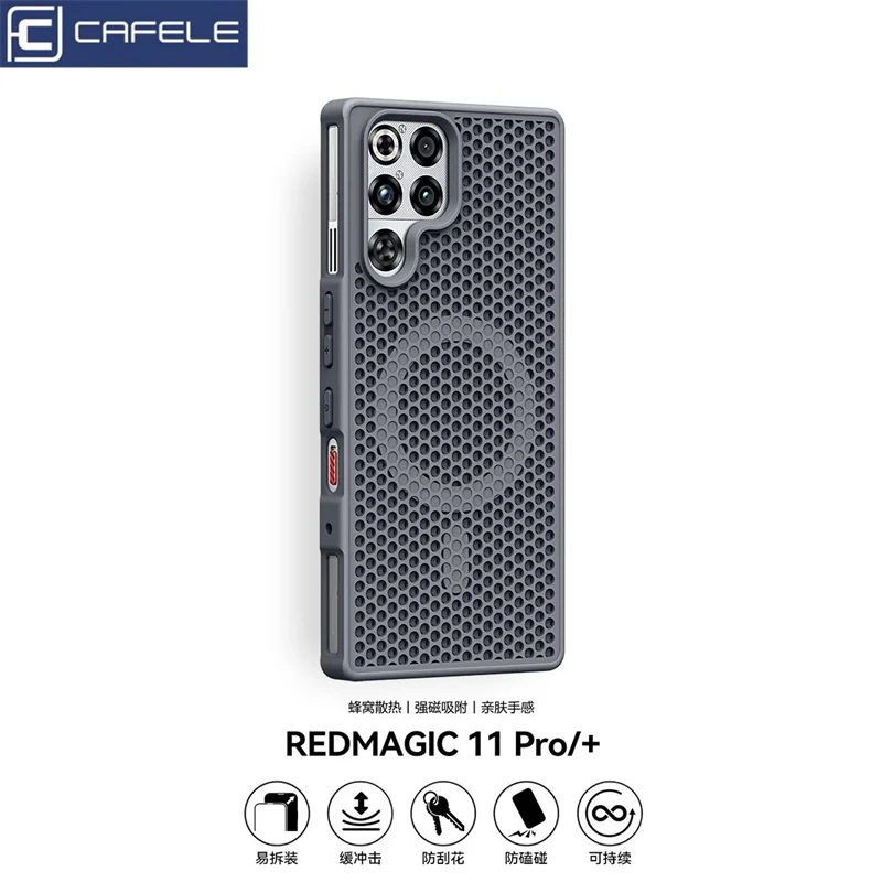 Magnetyczne etui chłodzące do RedMagic 11 Pro Plus, etui z siatką o strukturze plastra miodu kompatybilne z MagSafe, ochronne etui do Nubia Red Magic 11S Pro+ — zdjęcie produktu 3