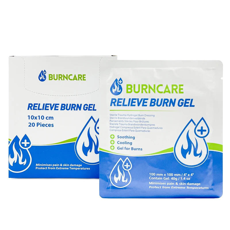 Parche de vendaje de Gel para quemar, hidrogel médico de emergencia para el cuidado de heridas de Burncare, Kit de primeros auxilios para aliviar