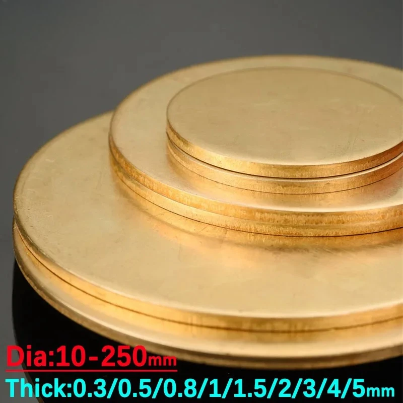 

H62 Brass Round Circle Disc Plate Sheet Diameter 10mm-250mm Thick 0.3mm-5mm