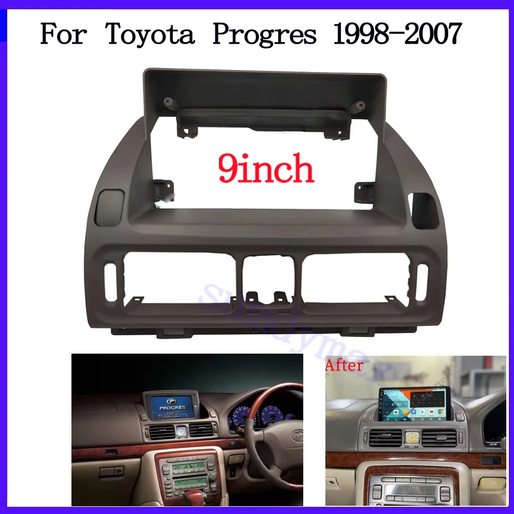 

9-дюймовая 2din Автомобильная панель для Toyota Progres 1998-2007, Fascia аудио фитинг, адаптер в приборной панели, автомобильные комплекты Dvd рамок