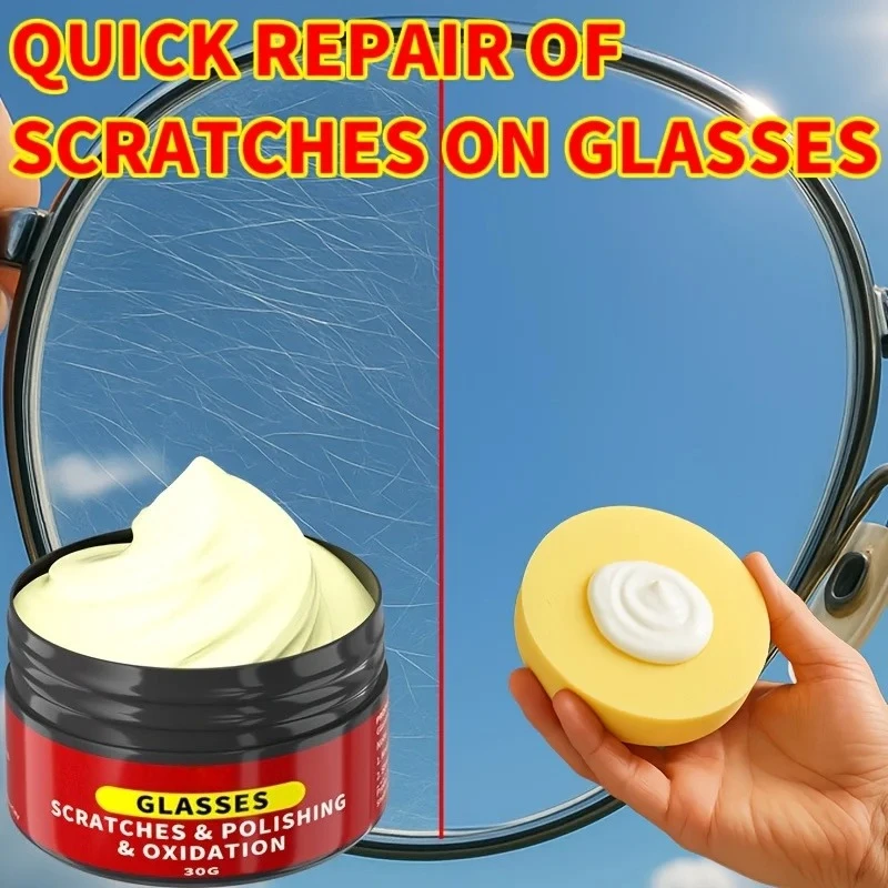 Eyeglass Scratch Repair Wax - Lens Polishing Agent, Anti-Fog Resin Glass Yellowing & Wear Repair Kit