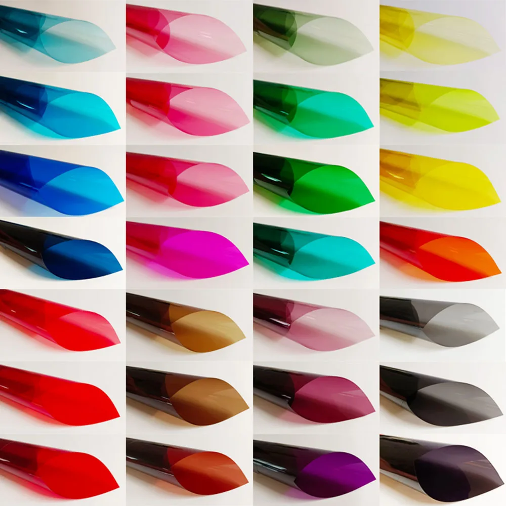 8"x8"Glasses Film Color Window Sunscreen Heat Insulation Transparent Paper Decoration Wedding Handmade Props Magic Laser Sticker