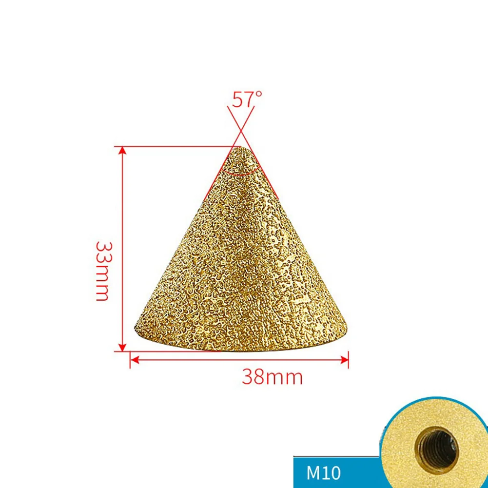 Diamond Beveling Chamfer Bit Dia 38/50mm Conical Grinding Wheel M10 Thread Milling Bits Cutter Hole Saw Chamfering Bit