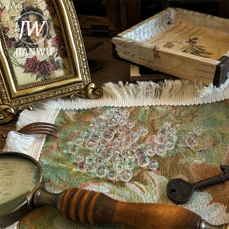 JIANWU Vintage โปร่งใสรอบบอลพลาสติกภูมิทัศน์วัสดุ Collage อุปกรณ์เสริม Creative DIY สมุดบันทึกสมุดภาพเครื่องเขียน